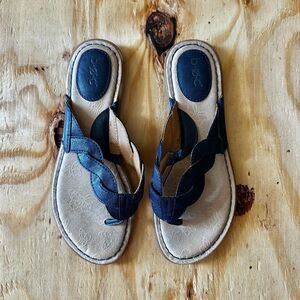 b.o.c. Born Concept Navy Braided Strappy Sandals